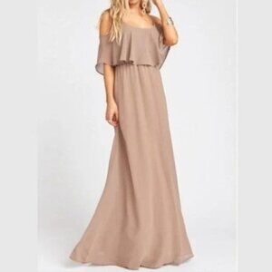 Show Me Your Mumu Caitlin Ruffle Maxi Dress Dune Womens Size Small Bridesmaid